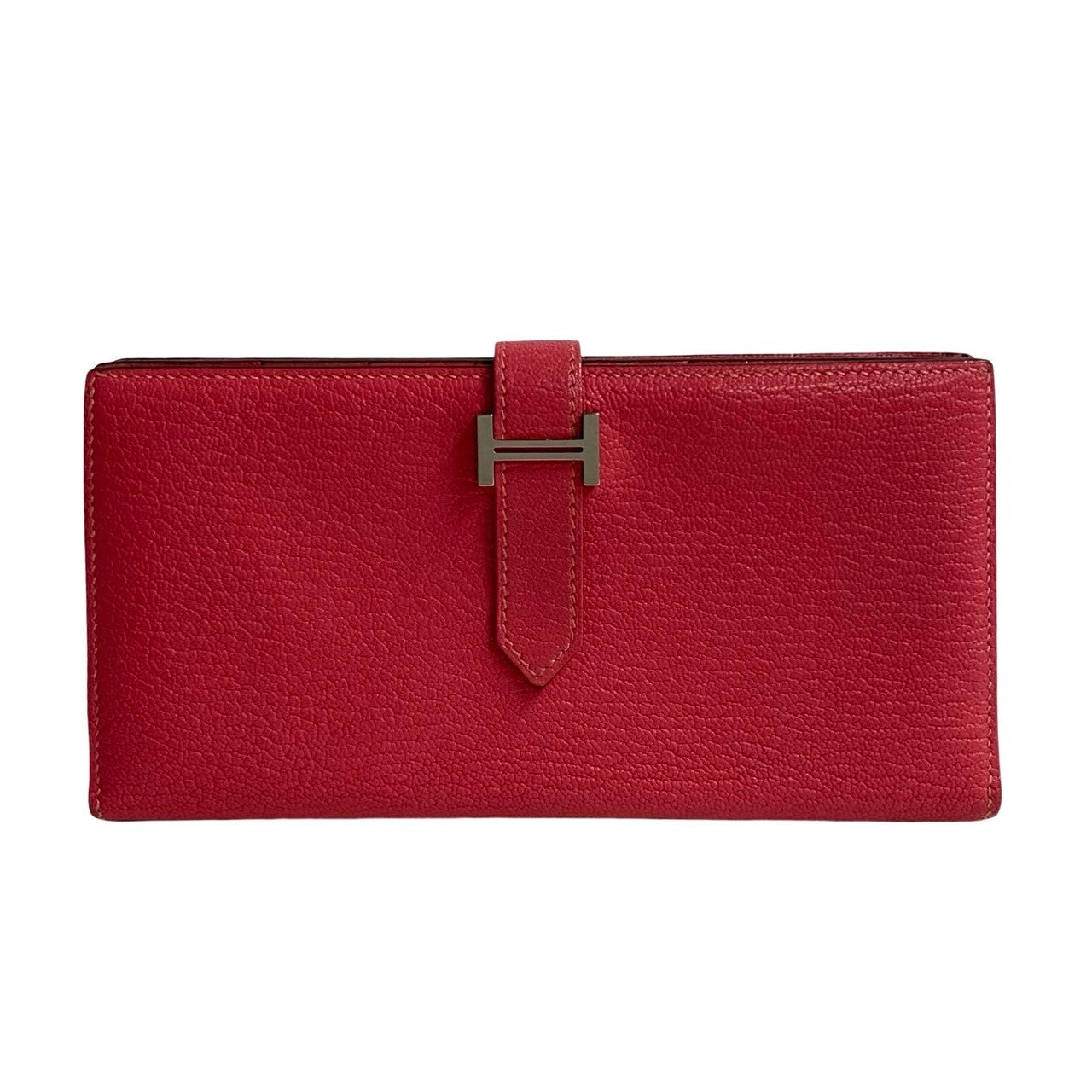 HERMES Bifold Wallet Shave pink Bane Souffle Women  d