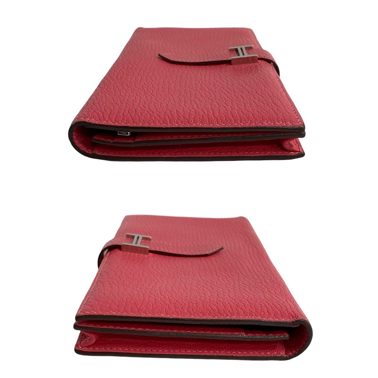 HERMES Bifold Wallet Shave pink Bane Souffle Women  d