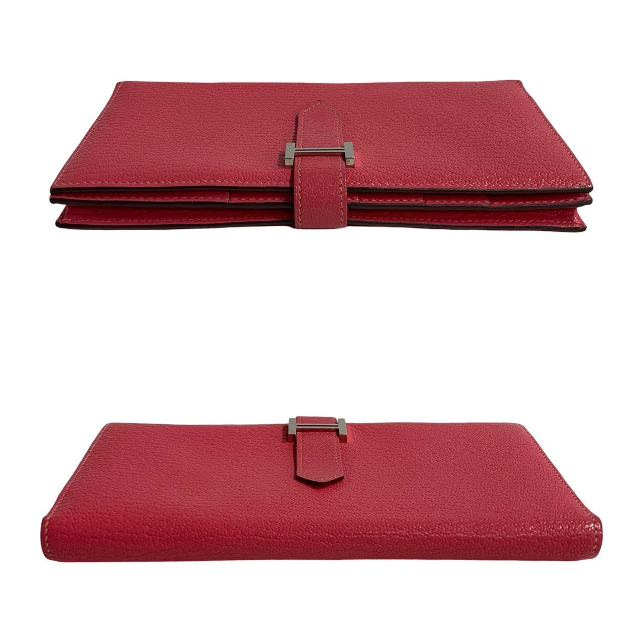 HERMES Bifold Wallet Shave pink Bane Souffle Women  d