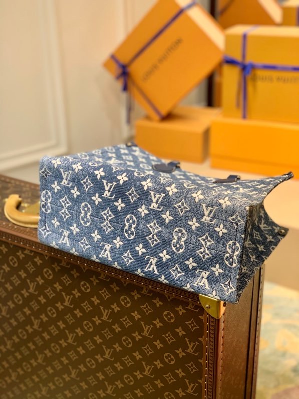 Top Quality Onthego MM Tote Bag Navy Blue For Women 12.2in/31cm Top Quality M59608