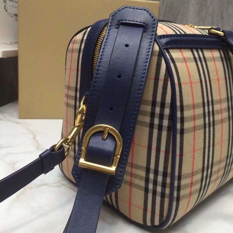 Top Quality Small 1983 Check LiNike Bowling Bag Blue/Brown For Women, Women’s Bags 9.1in/23cm