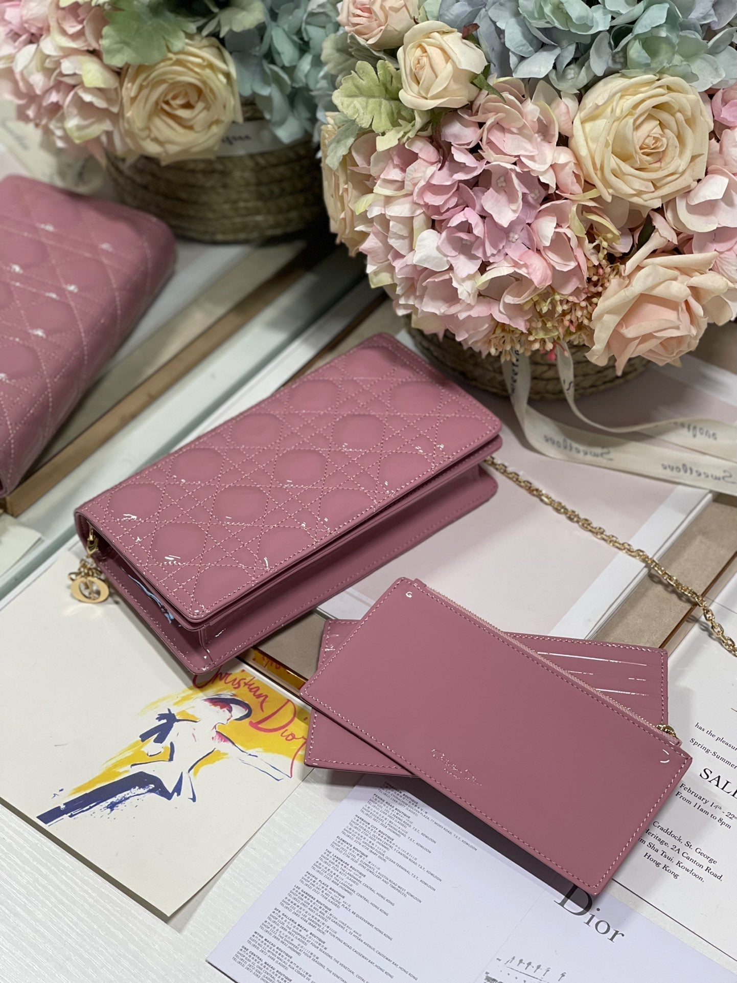 Top Quality Lady Pouch Pink, For Women, Womens Handbags 8.5in/21.5cm CD