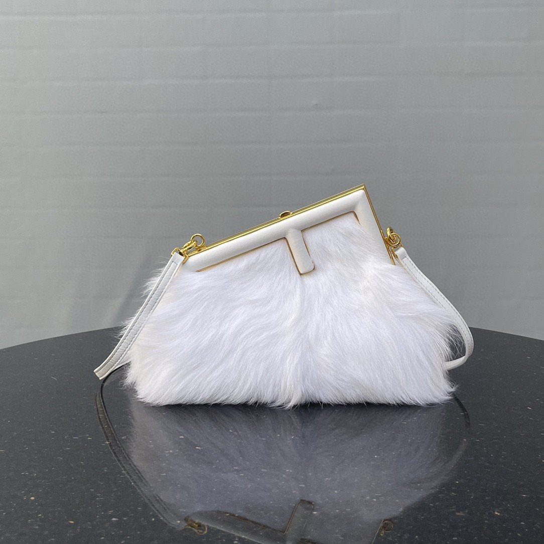 Top QualityTop Quality Top QualityTop Qualityrst Small White Fox Fur Bag For Woman 26cm/10in