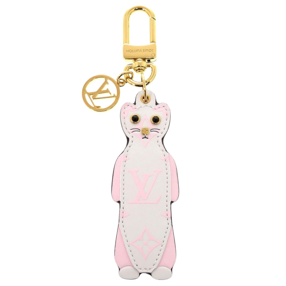 LOUIS VUITTON key ring M01563 leather white Hermine