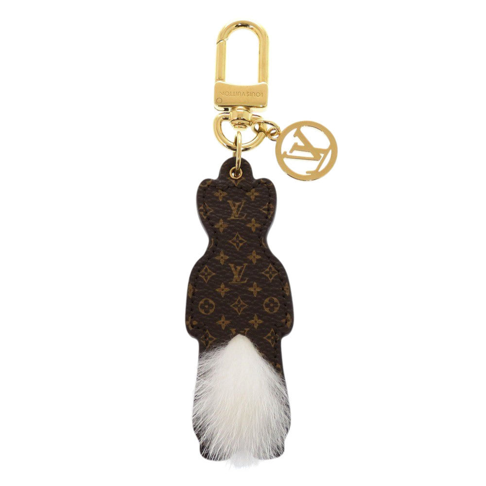 LOUIS VUITTON key ring M01563 leather white Hermine
