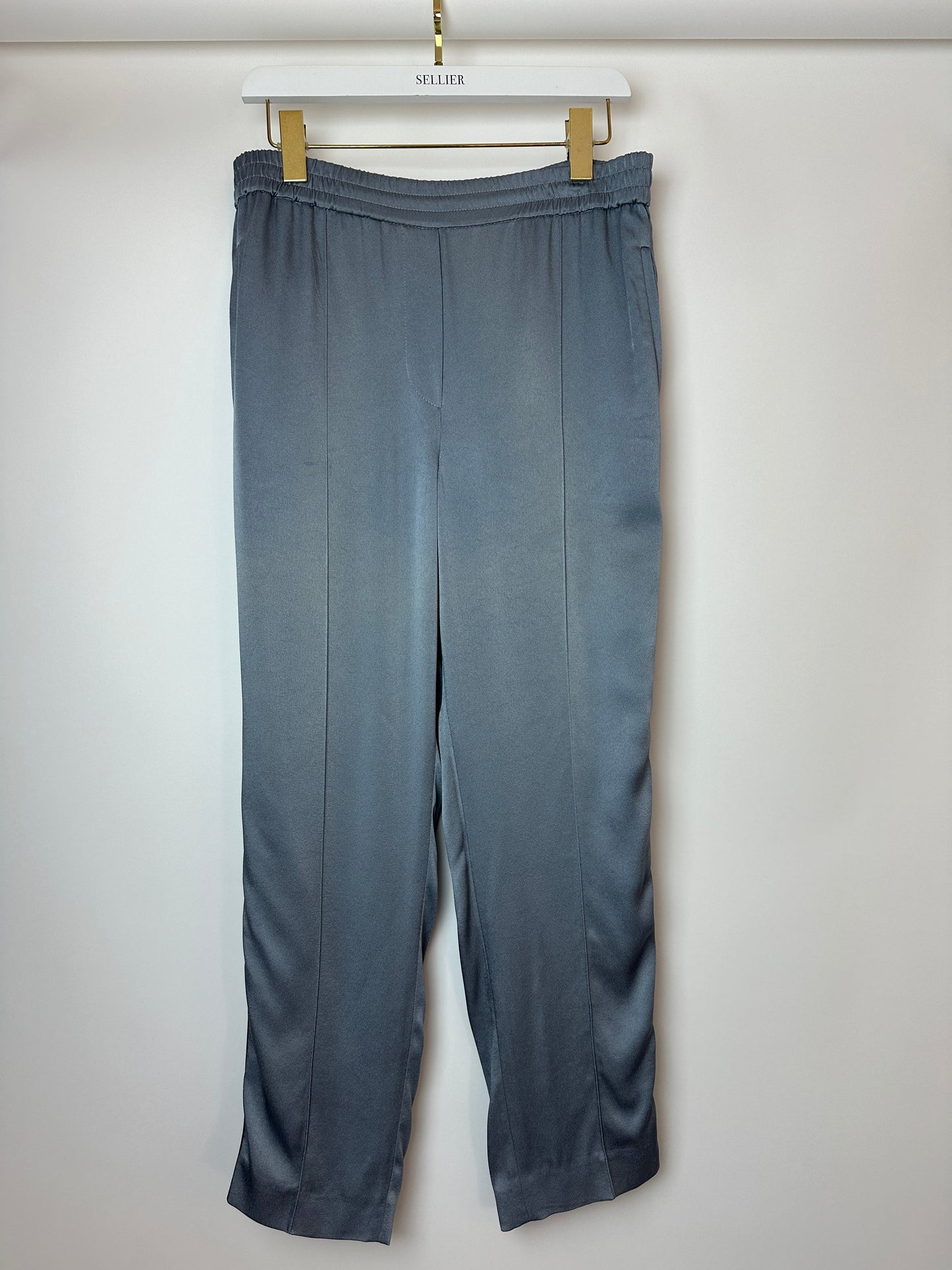 Brunello Cucinelli Blue Straight Leg Tro rs with Side Stripe Detail Size IT 40 (UK 8)