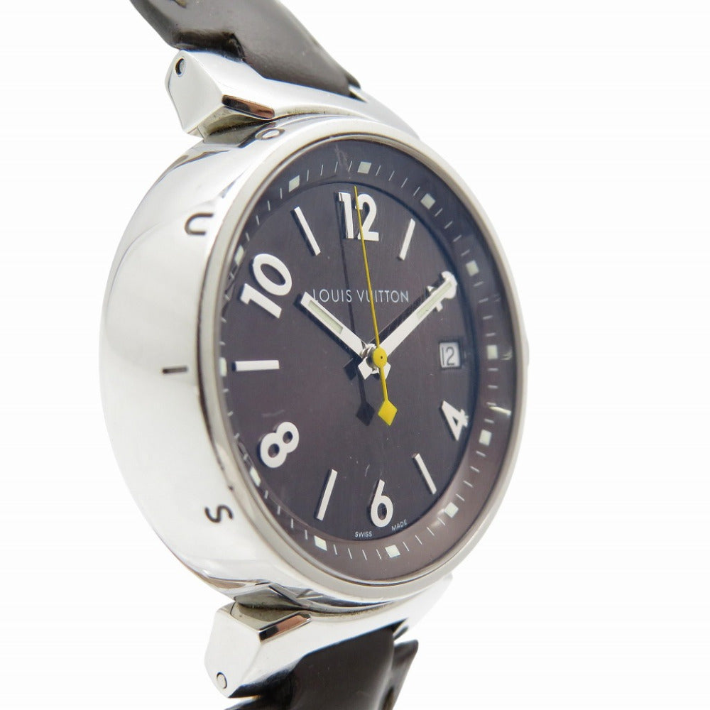 LOUIS VUITTON Watches Quartz Q1311 Stainless Steel , Leather Brown Quartz Tambour Brown dial Women