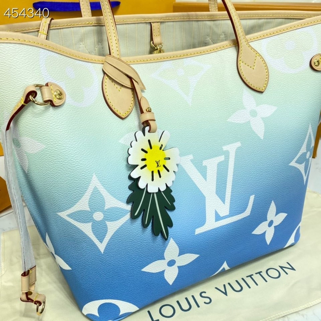 Top Quality Neverfull MM Tote Bag Monogram Giant Canvas Blue For Women,  Shoulder Bags 12.2in/31cm Top Quality M45678