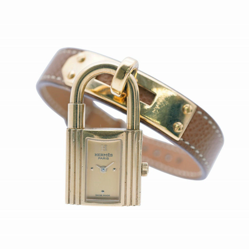 HERMES Watches Quartz Stainless Steel , Courchevel gold Quartz Kelly watch gold dial Women  d