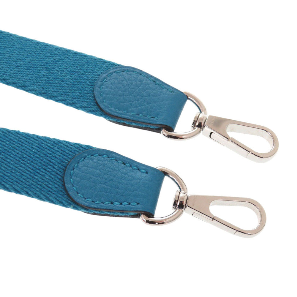 HERMES Shoulder strap canvas Blue Zanzibar Women  d