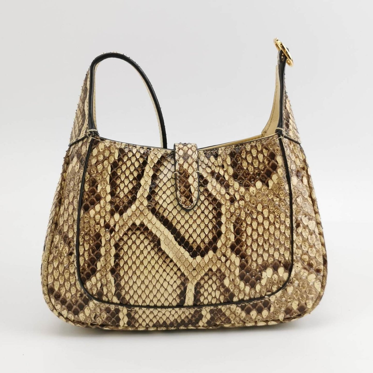 Gucci Jackie 1961 Mini Python-skin Leather Bag with Adjustable Strap Size Multicolor