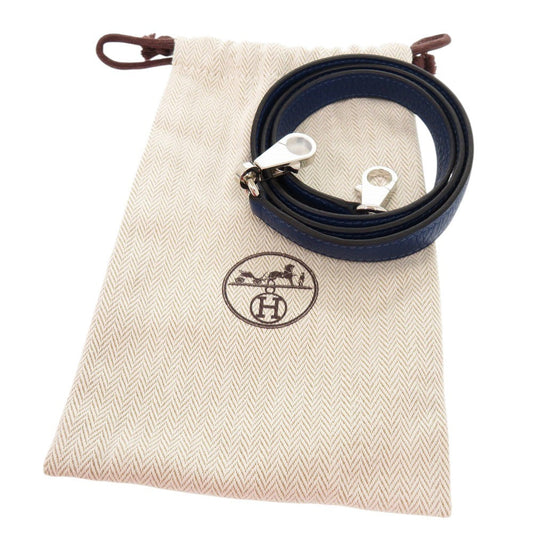 HERMES Shoulder strap Taurillon Clemence deep blue Kelly strap Women  d
