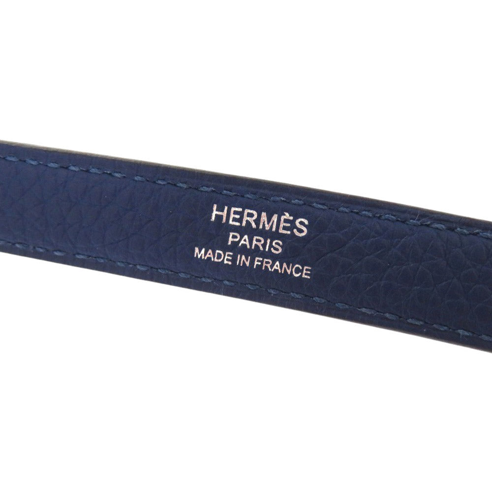 HERMES Shoulder strap Taurillon Clemence deep blue Kelly strap Women  d
