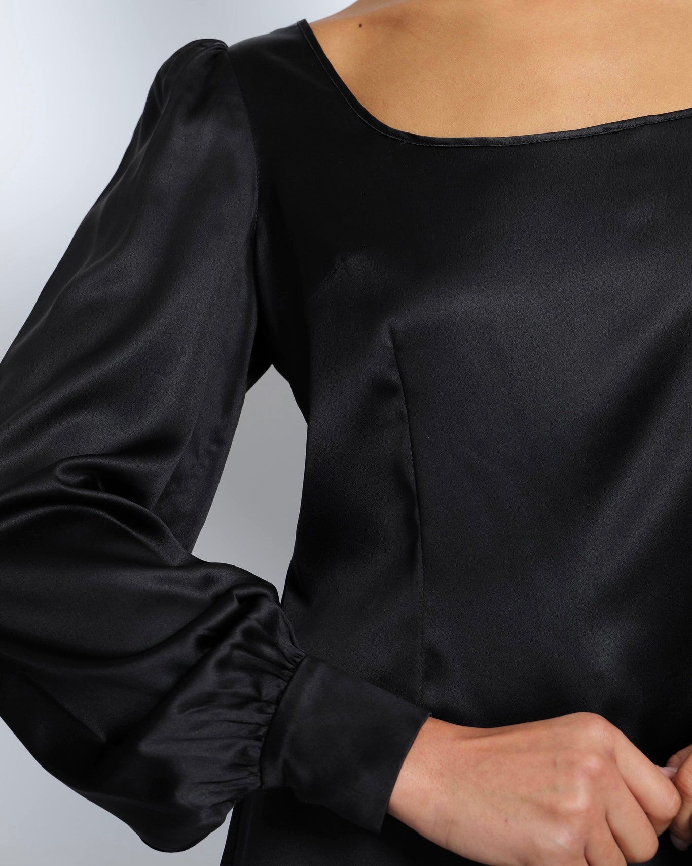 Dolce & Gabbana Black Silk Long-Sleeved Top Size IT 44 (UK 12)