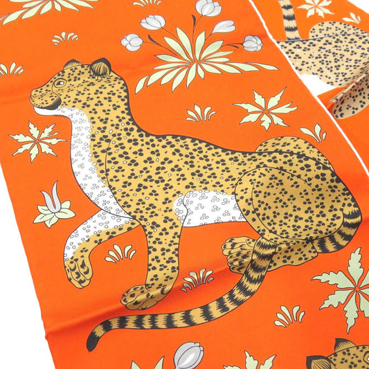 HERMES scarf silk multicolor LES LEOPARDS