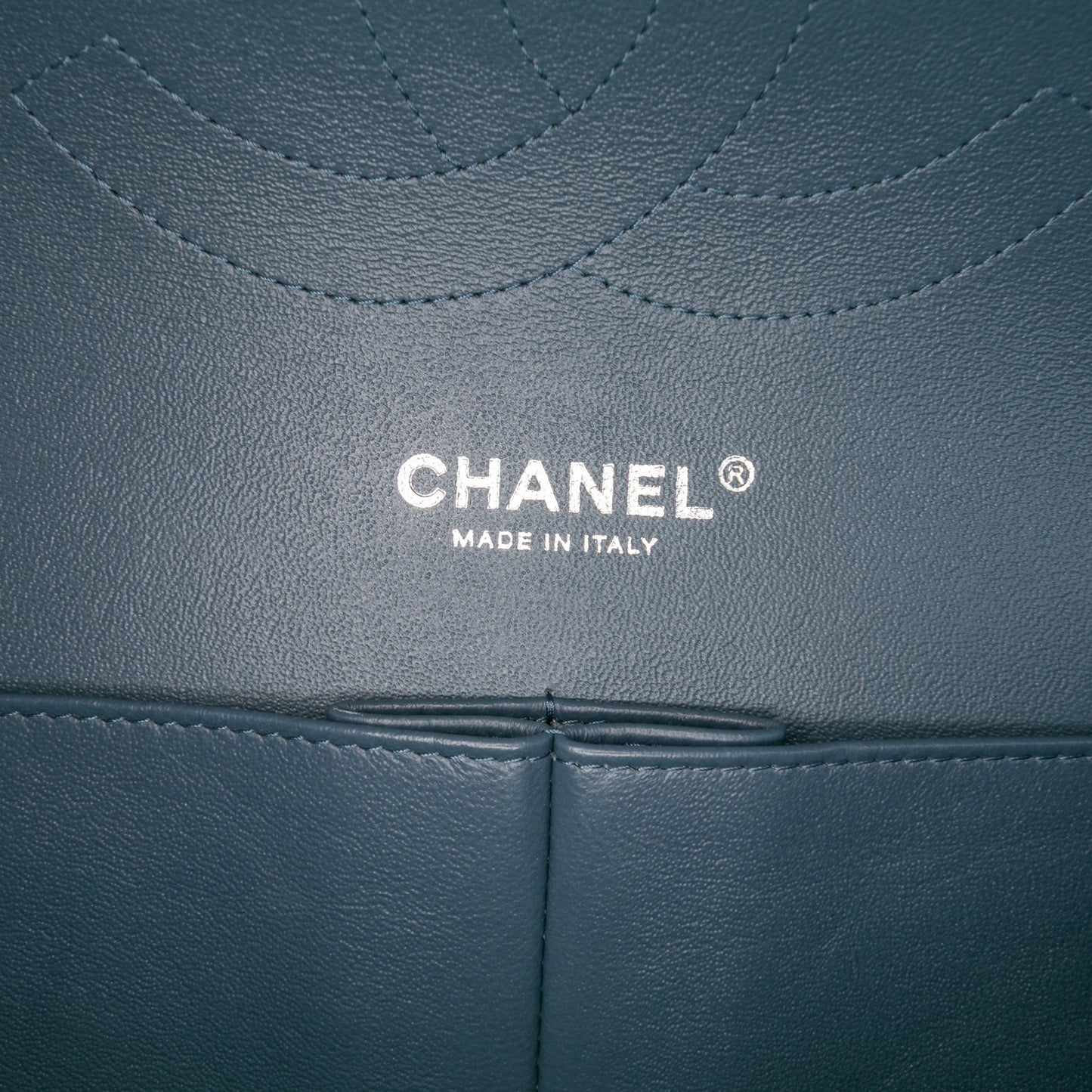 Blue Chanel Jumbo Classic Lambskin Double Flap Shoulder Bag
