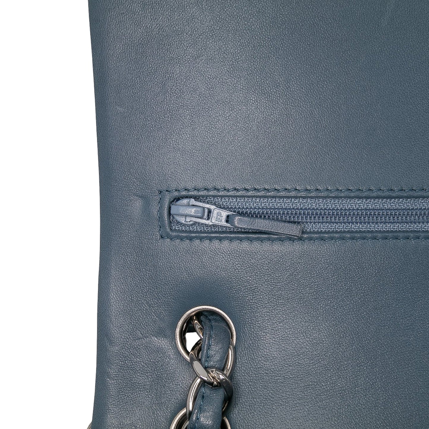 Blue Chanel Jumbo Classic Lambskin Double Flap Shoulder Bag