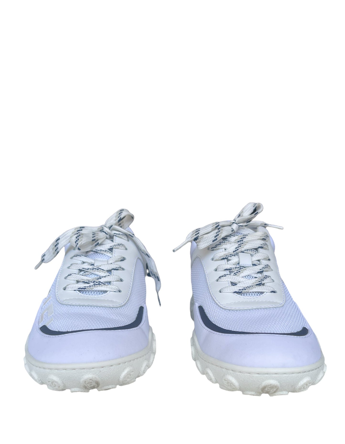 Chanel 2019 White Logo Athletic Sneakers sz 38.5