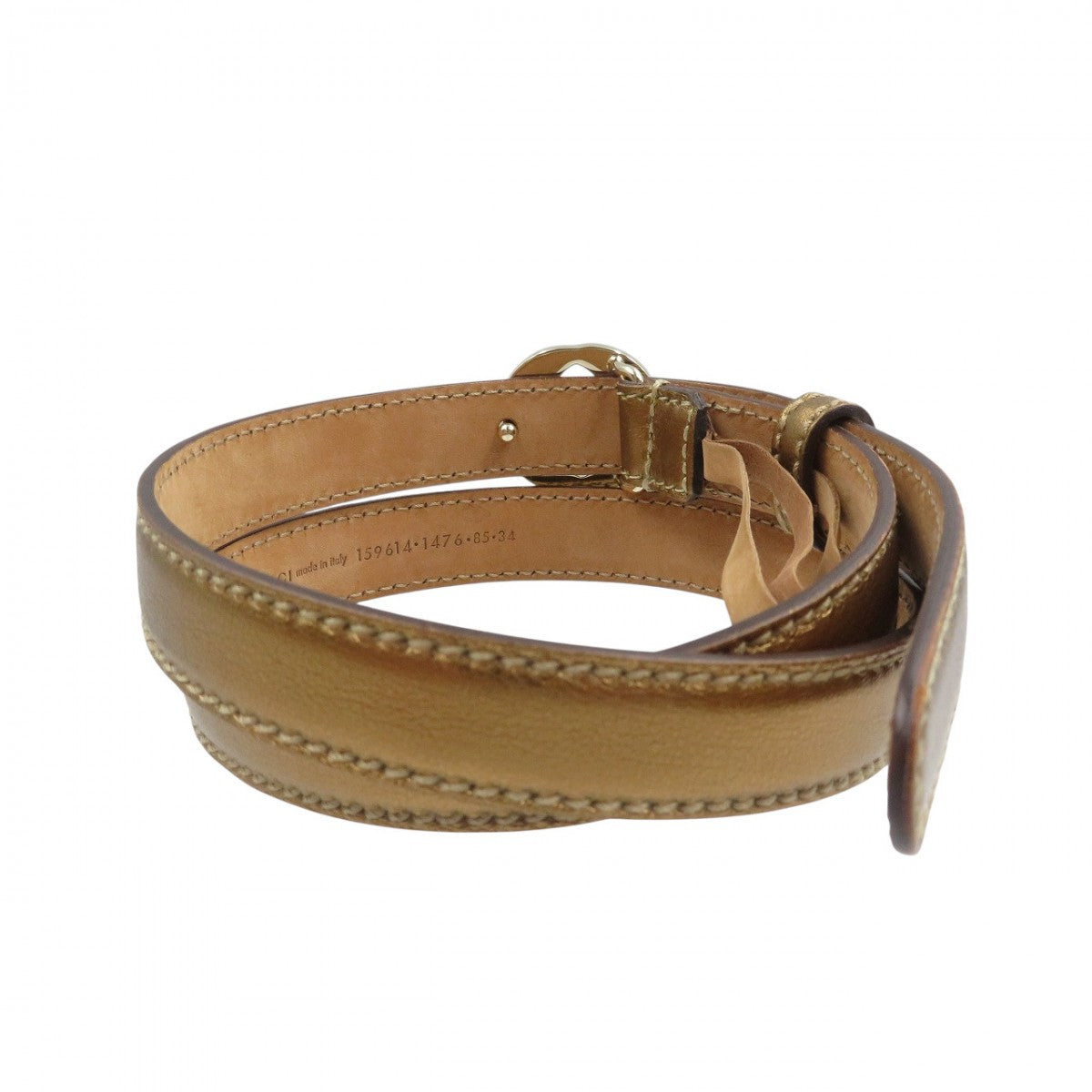 GUCCI belt 15614 leather gold 85・34