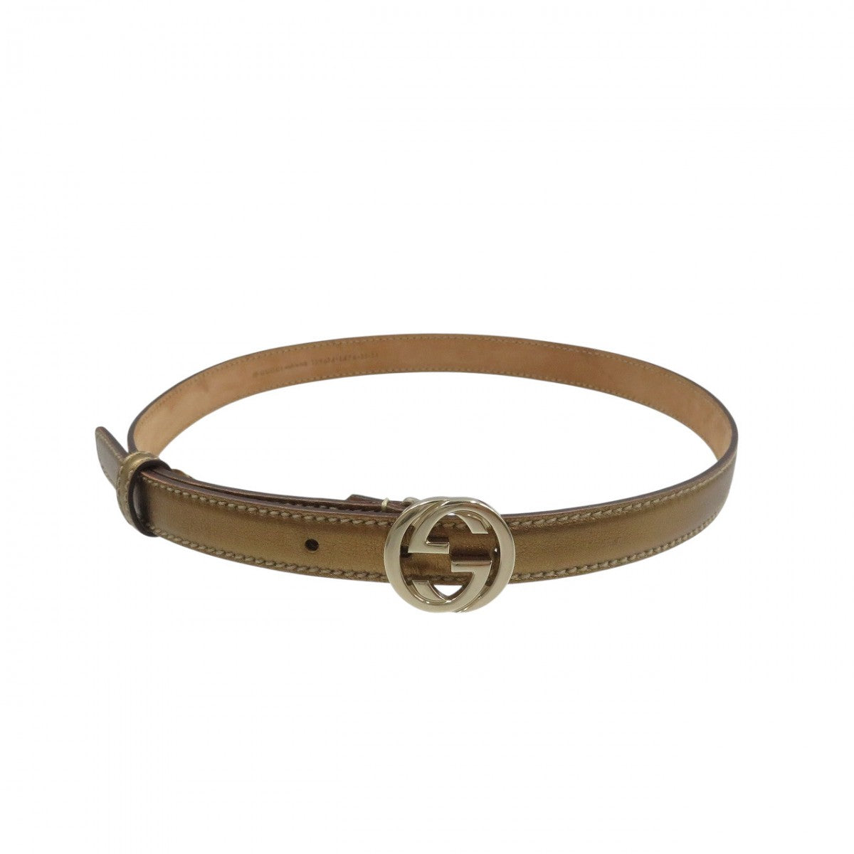 GUCCI belt 15614 leather gold 85・34
