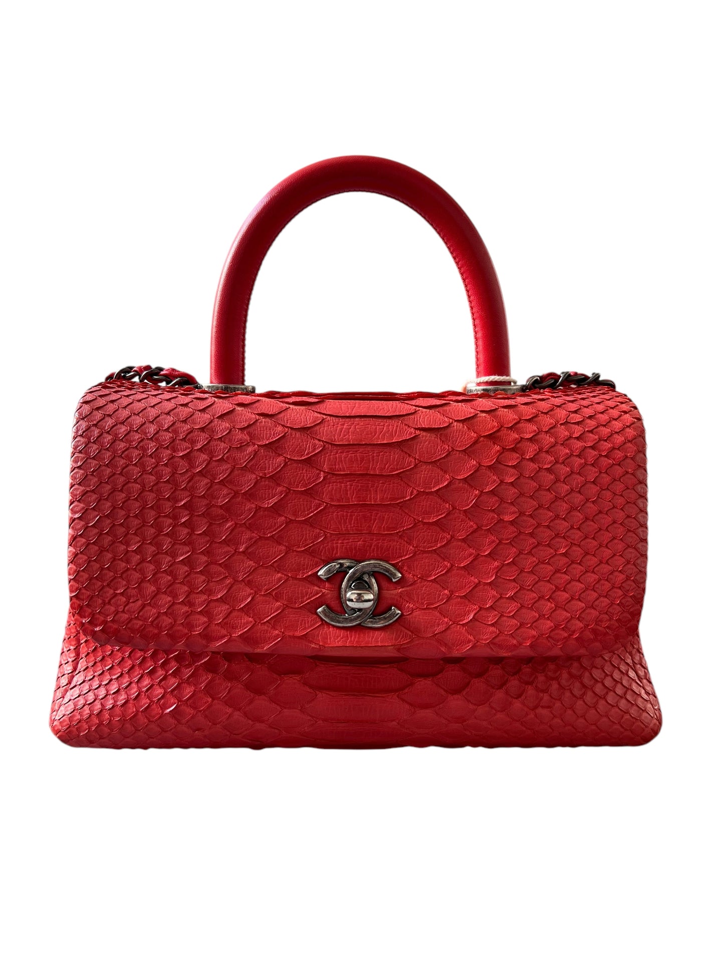 Chanel Coco Handle Small Python Capucine PHW SYCYR190