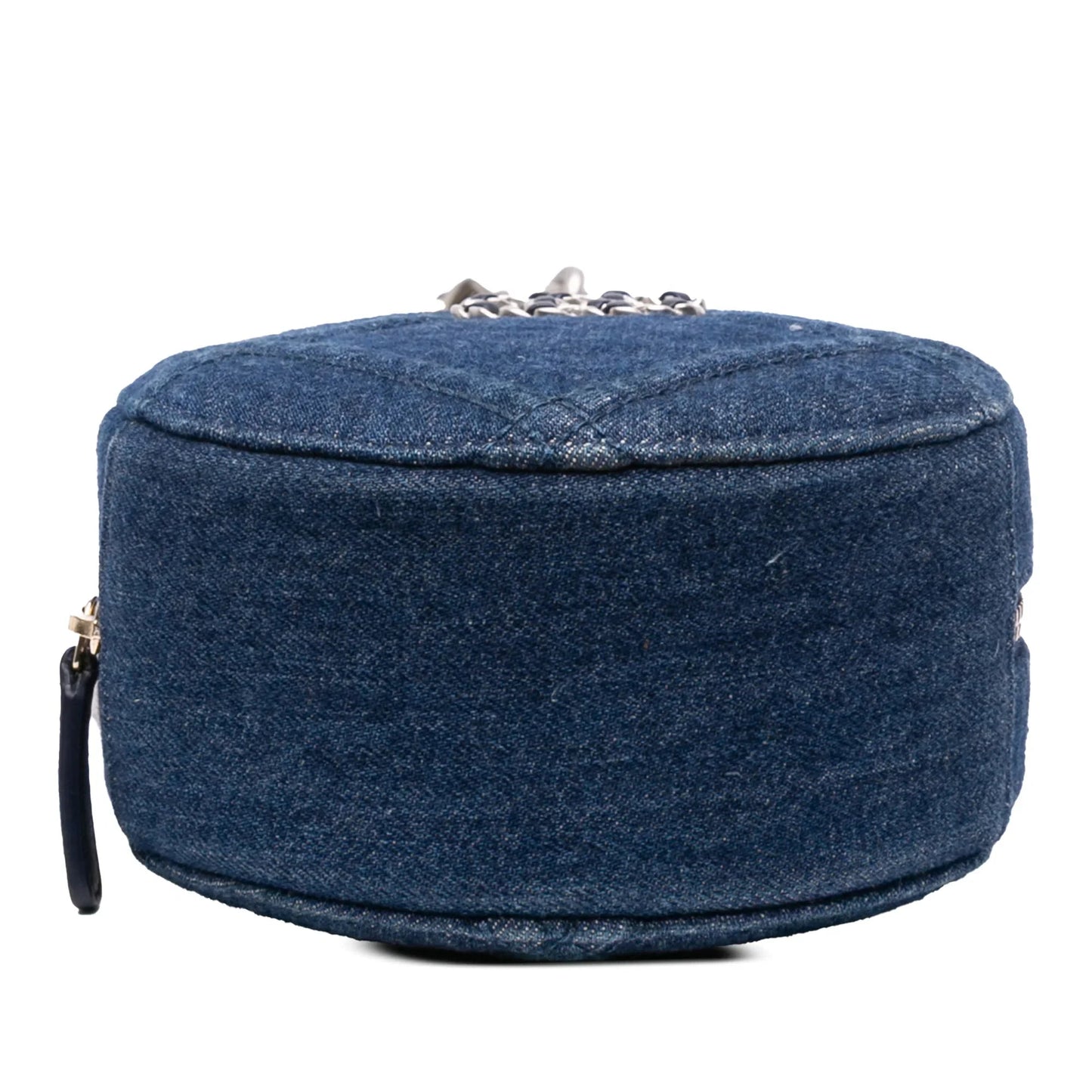 Blue Chanel Denim 19 Round Clutch with Chain Satchel