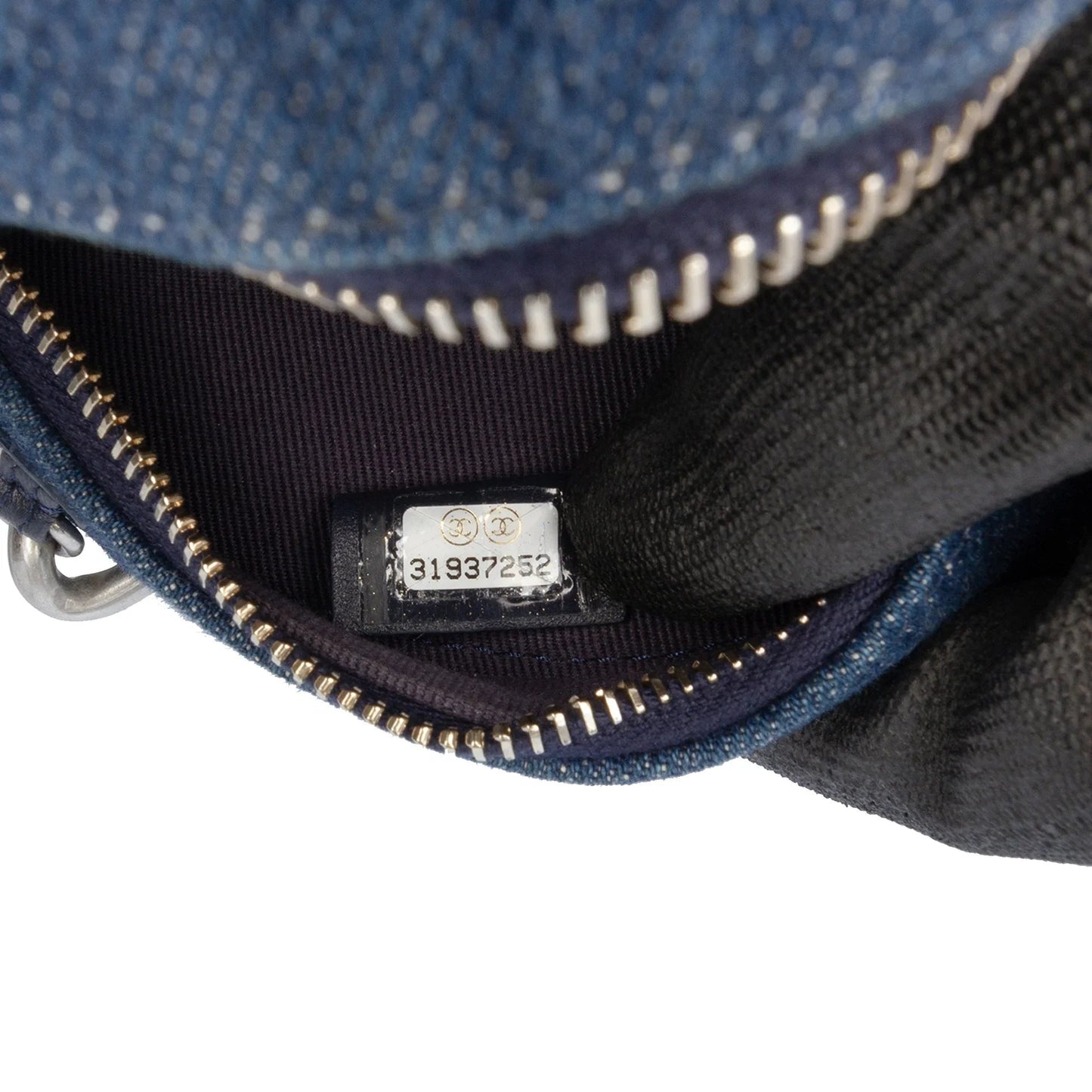 Blue Chanel Denim 19 Round Clutch with Chain Satchel