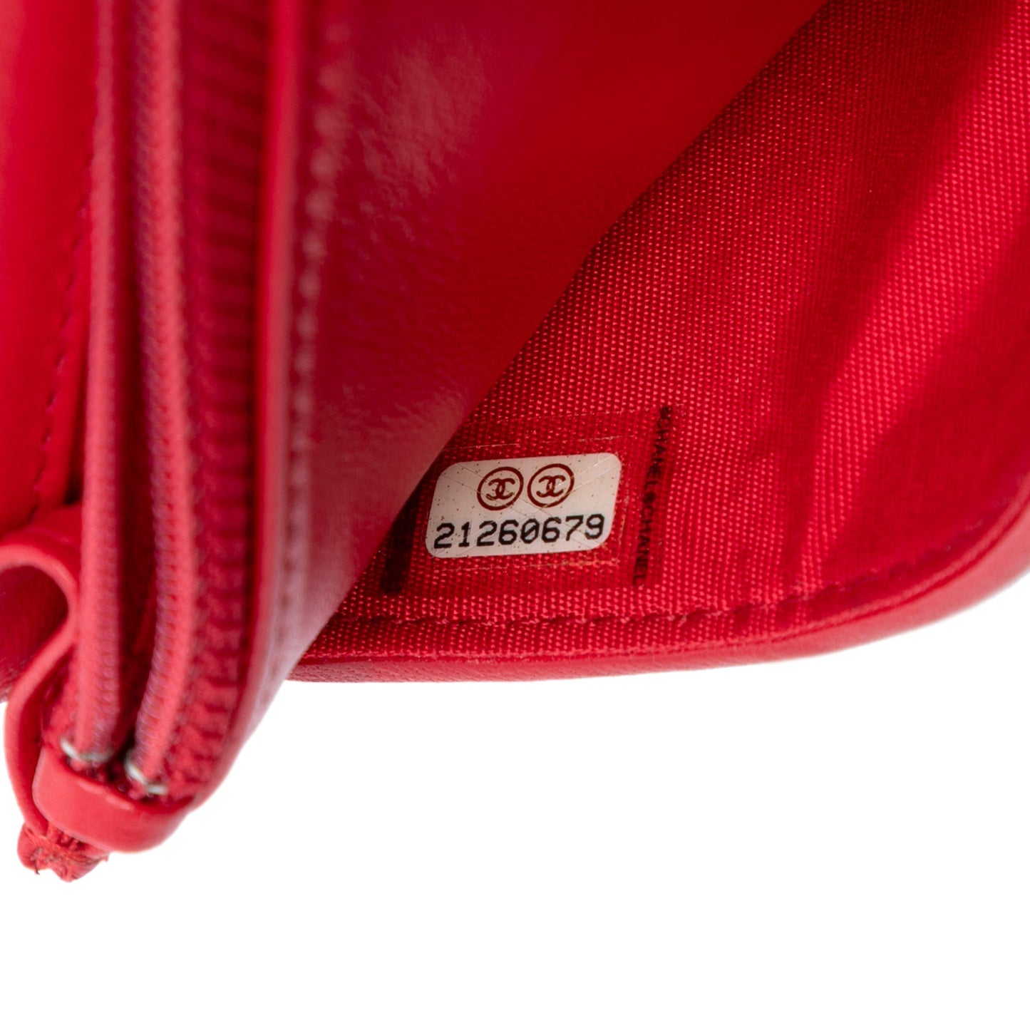 Red Chanel CC Quilted Tweed Wallet On Chain Crossbody Bag