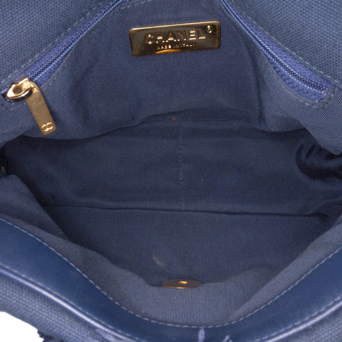 Blue Chanel Medium Canvas and Cotton 19 Flap Satchel
