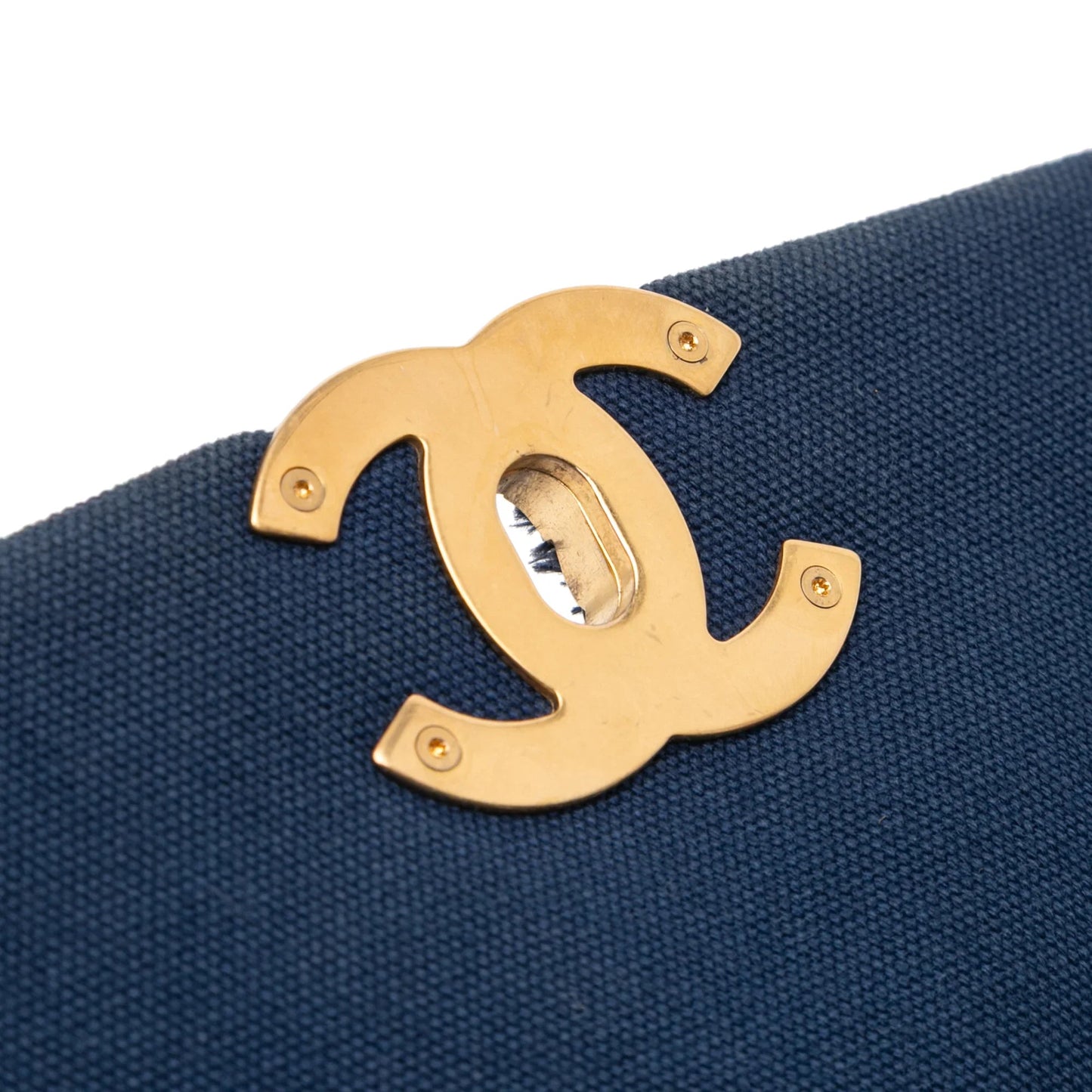 Blue Chanel Medium Canvas and Cotton 19 Flap Satchel