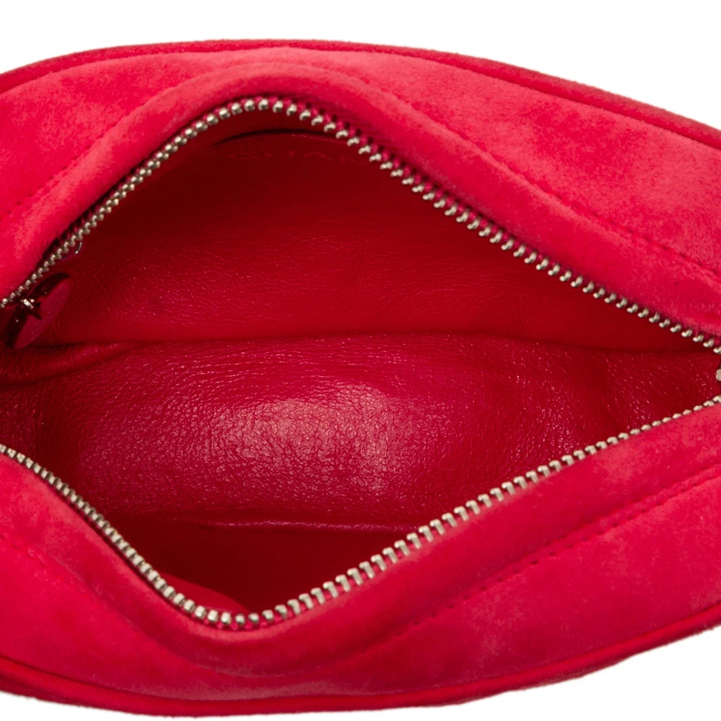 Red Chanel Quilted Suede Camera Bag