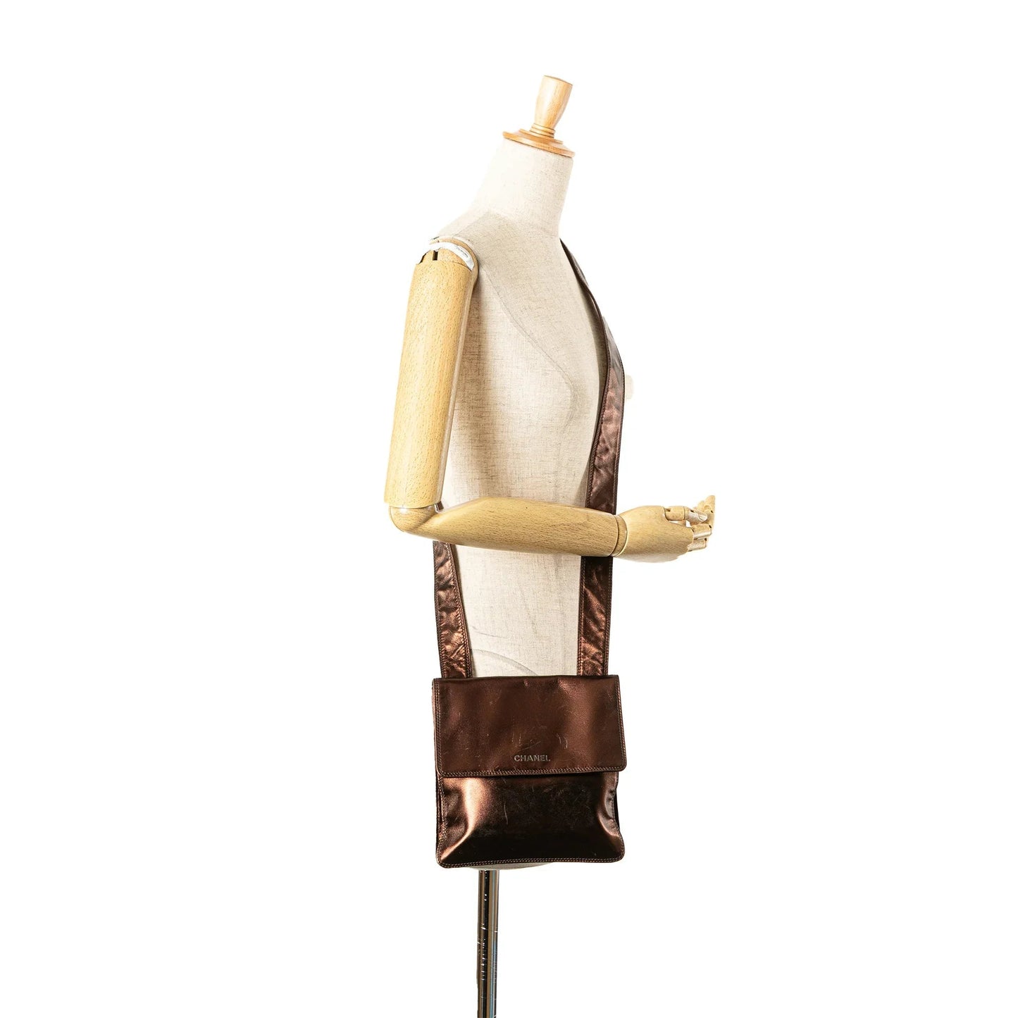 Brown Chanel Metallic Lambskin Flap Crossbody