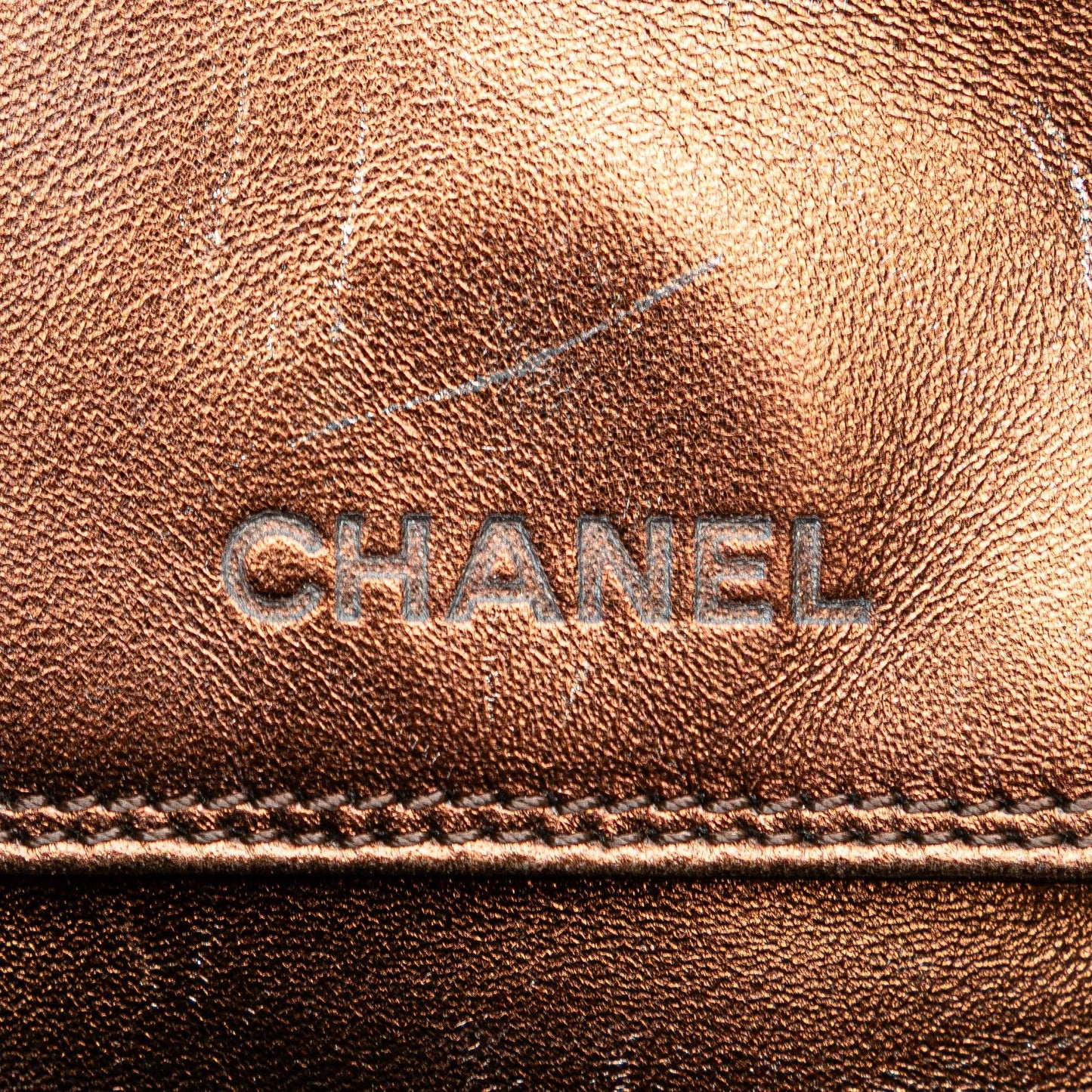 Brown Chanel Metallic Lambskin Flap Crossbody
