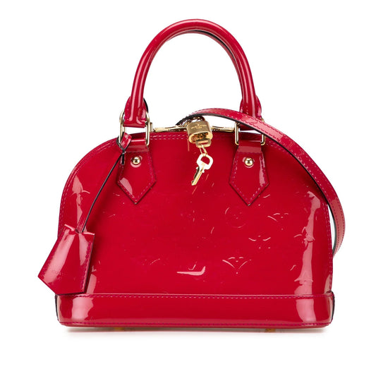 Red Louis Vuitton Monogram Vernis Alma BB Satchel