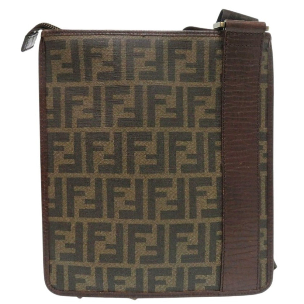 FENDI Shoulder Bag PVC, Leather Brown Zucca Pattern   Sacoche Women