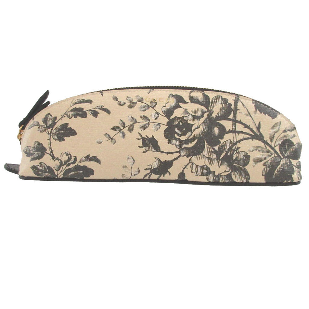 GUCCI pencil case 662130 leather beige Herbarium Women