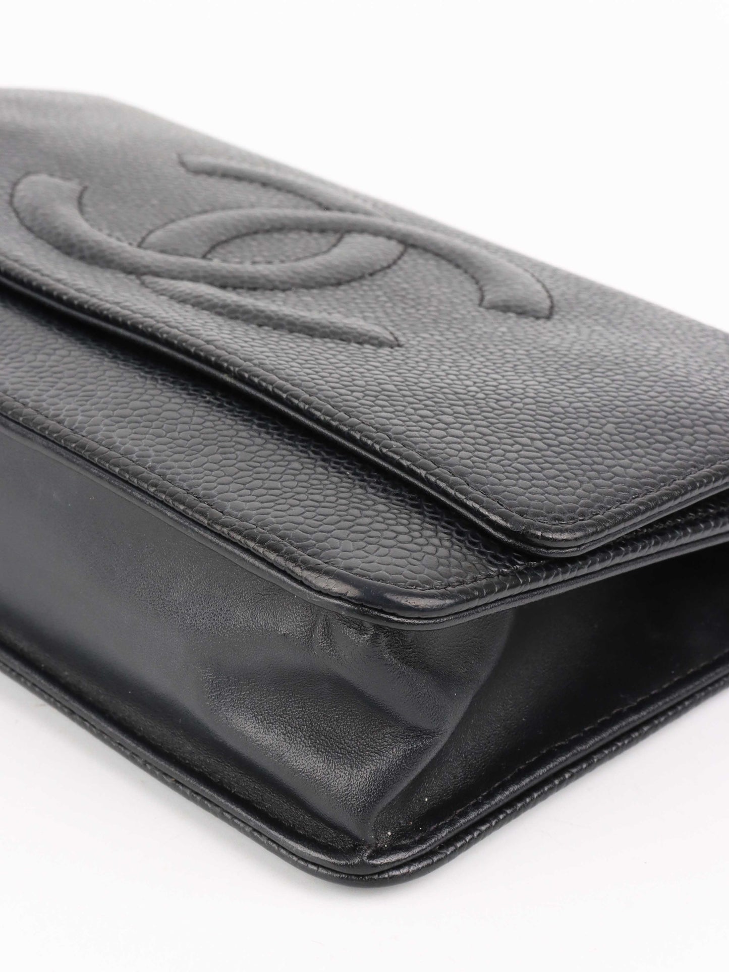 Chanel Black Caviar Wallet on Chain.
