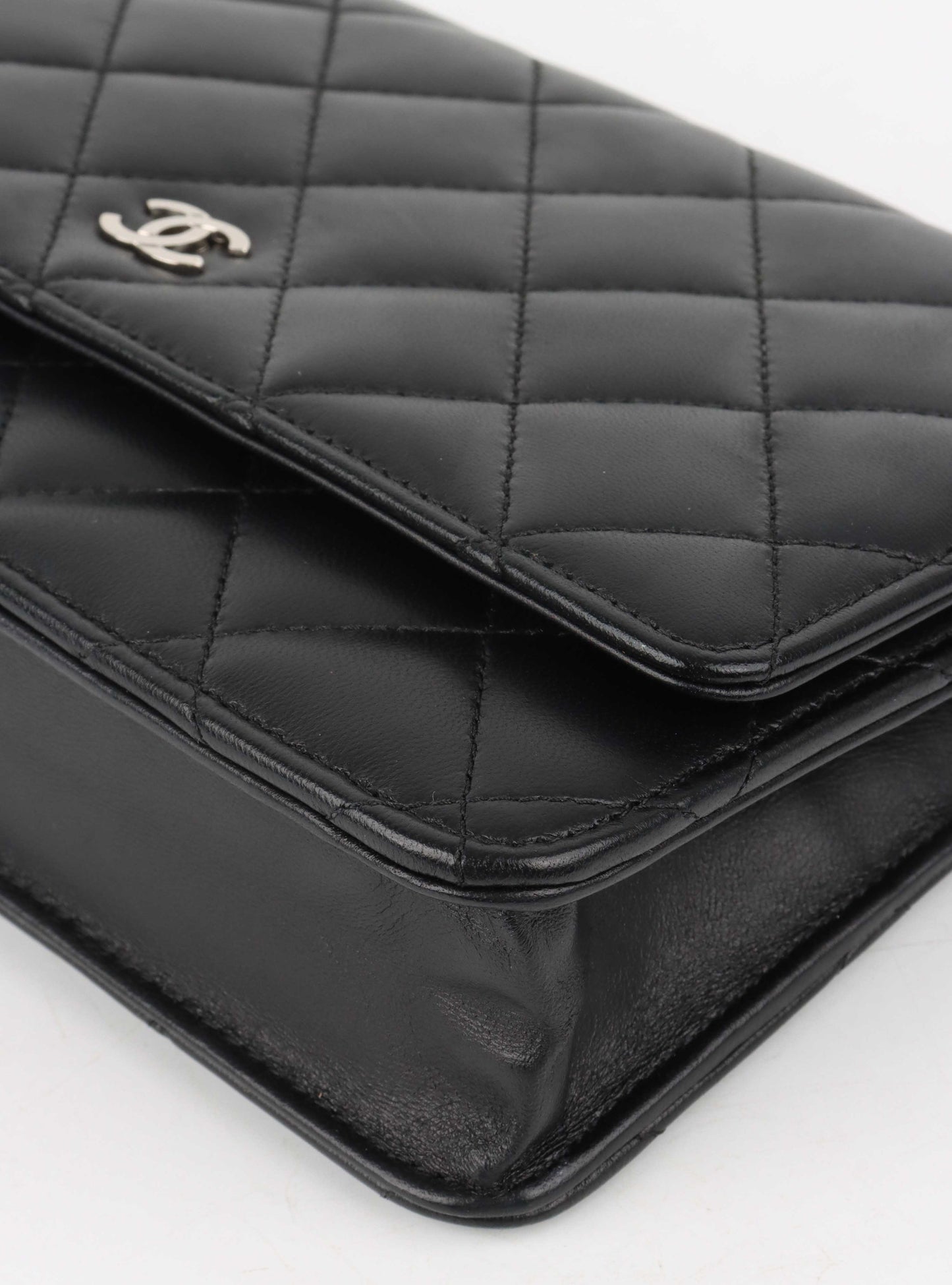 Chanel Black Lambskin Wallet on Chain SHW.