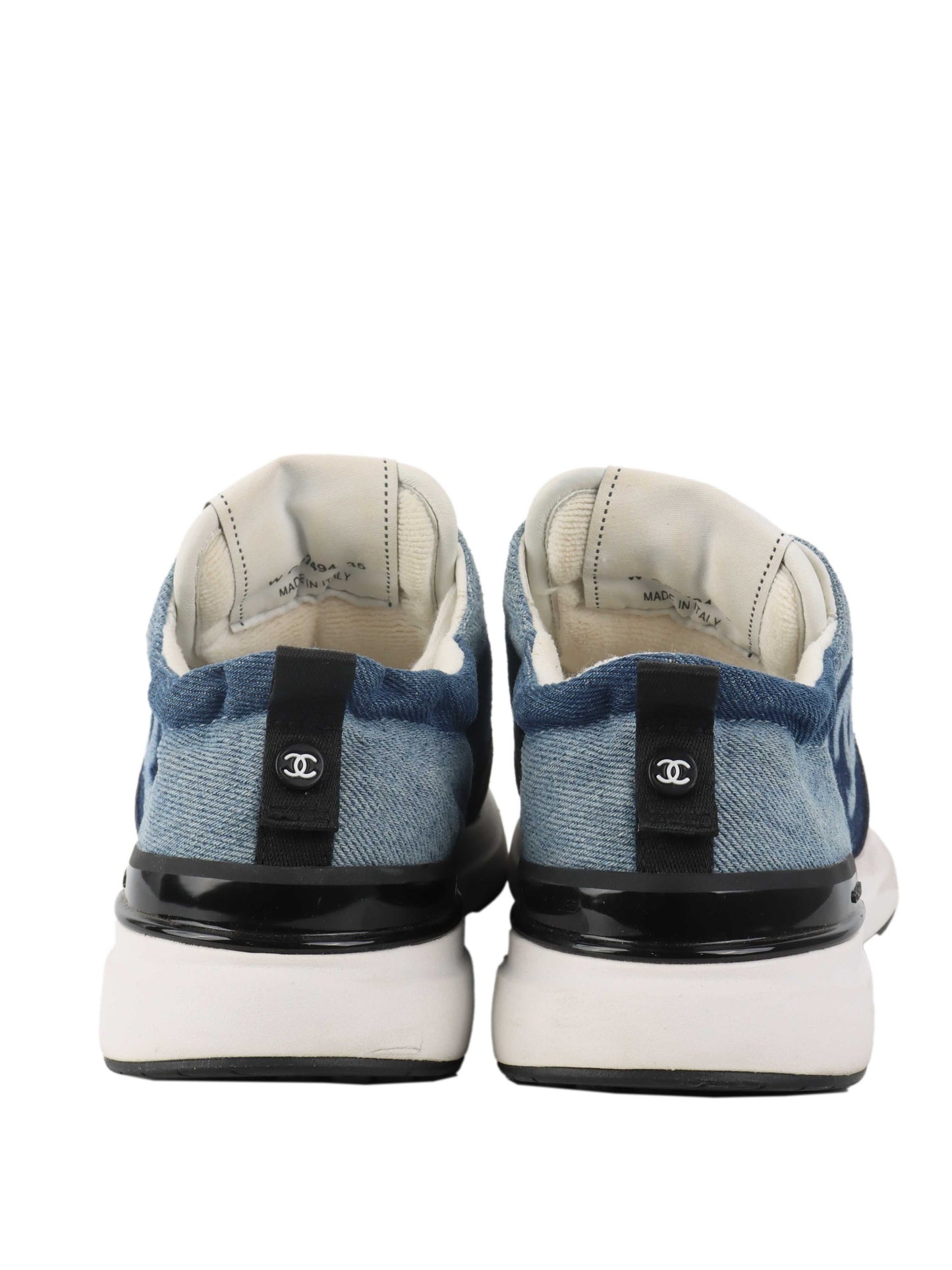 Chanel Blue Denim & White Sneakers.
