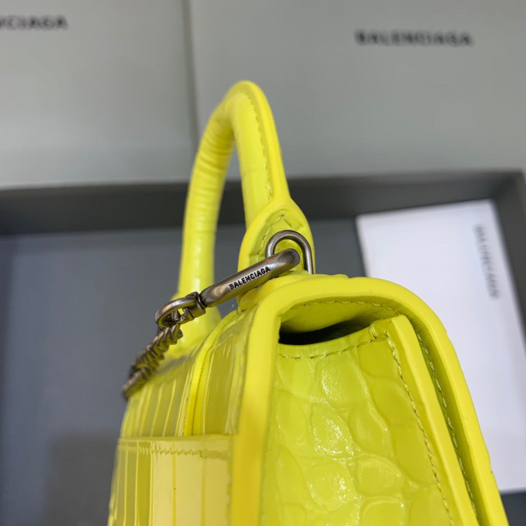 Top Quality Hourglass Mini Handbag With Chain In Yellow, For Women,  Bags 4.7in/12cm