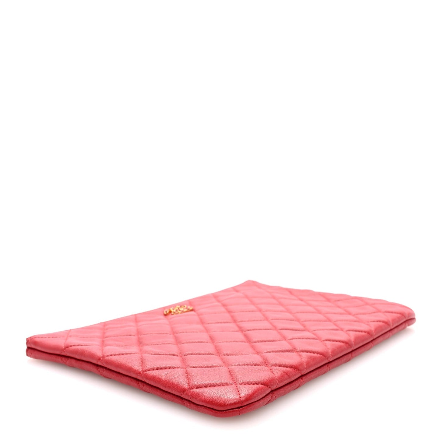 Chanel Lambskin Quilted 19 Medium Cosmetic Case Red