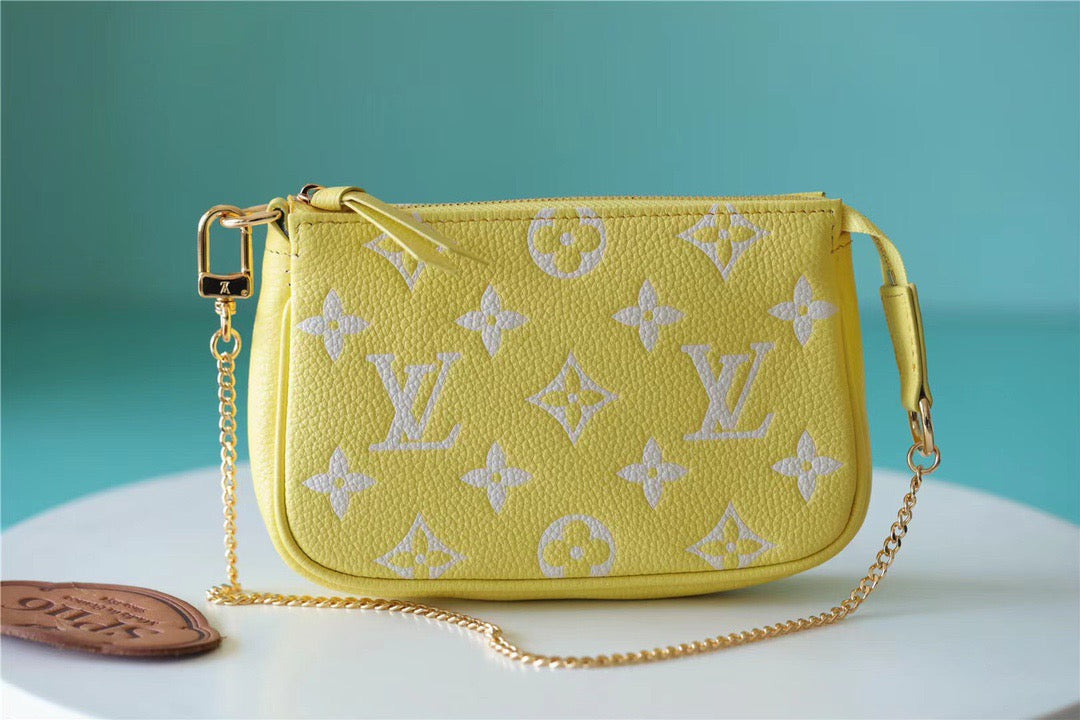 Top Quality Mini Pochette Accessoires Monogram Empreinte Lemon Curd Yellow For Women,  Shoulder And Crossbody Bags 15.5cm/6.1in Top Quality M46129