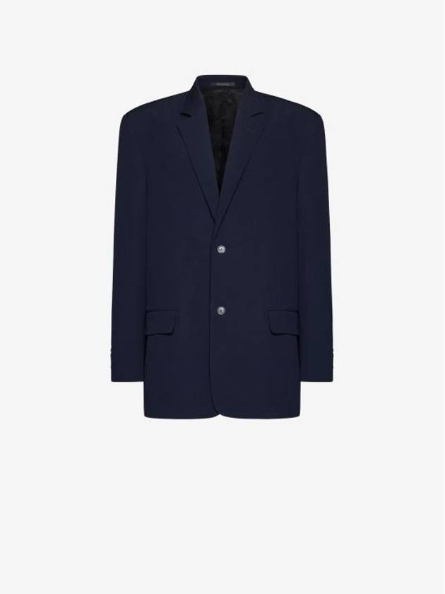 Luxury Balenciaga Trending 2025 Regular Tailored Jacket Navy