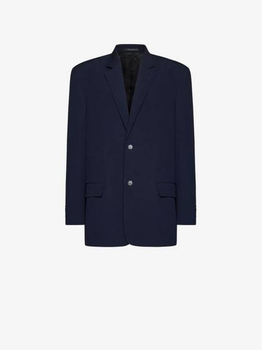 Luxury Balenciaga Trending 2025 Regular Tailored Jacket Navy