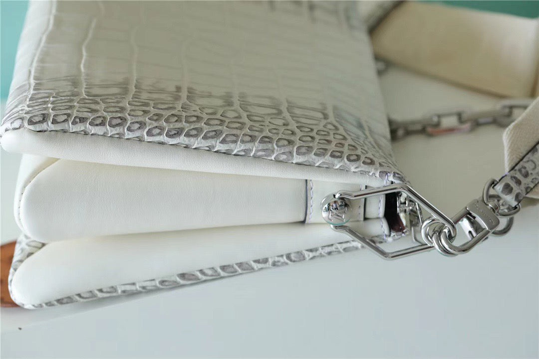 Top Quality Coussin PM High Shiny Alligator White For Women,  Shoulder And Crossbody Bags 10.2n/26cm Top Quality