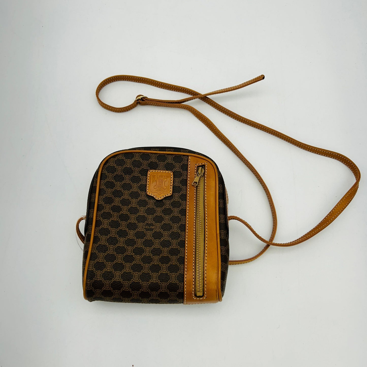 Luxury CELINE Macadam Blason Front zipper Crossbody Shoulder bag WD228493