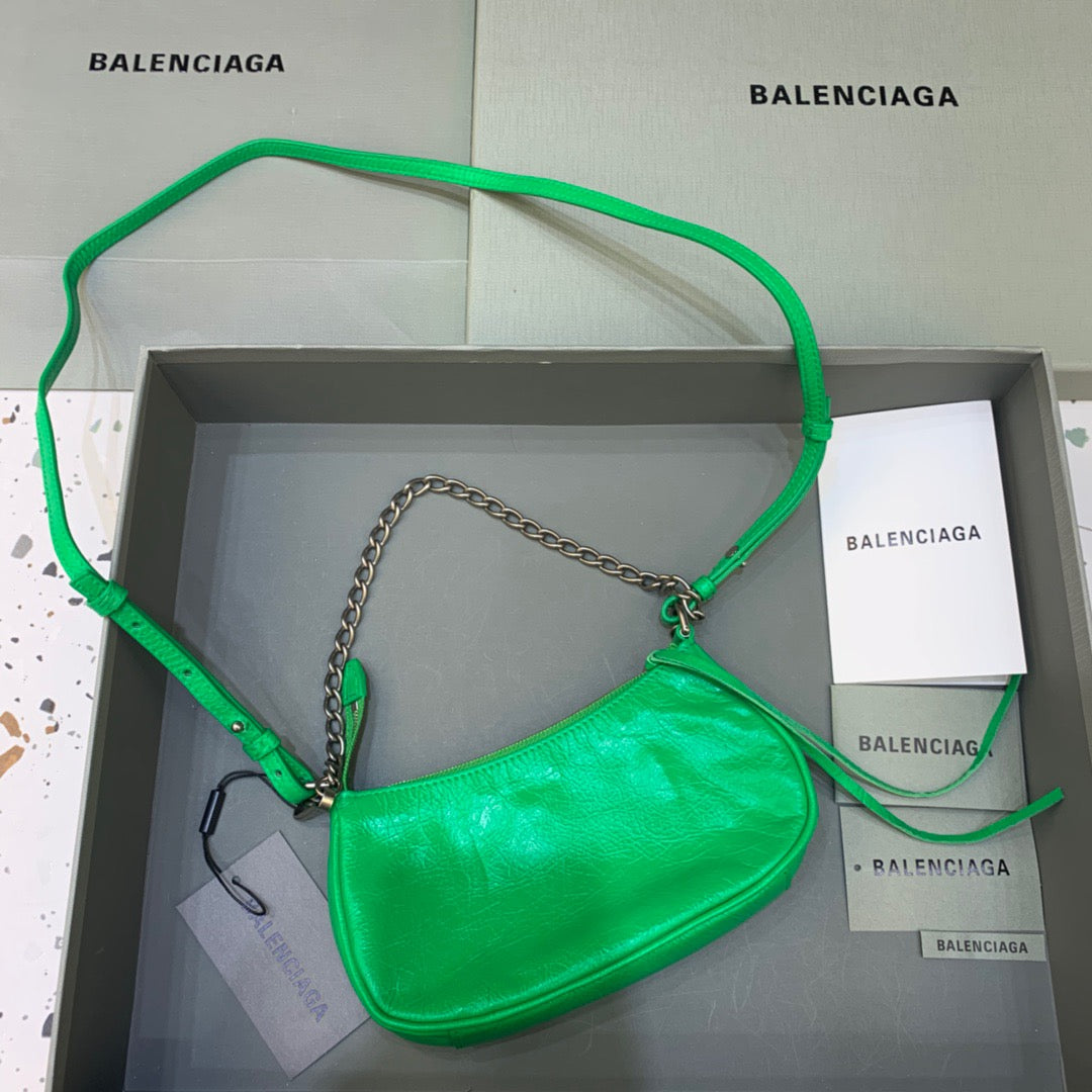 Top Quality Le Cagole Mini Bag With Chain In Green, For Women,  Bags 8.2in/21cm