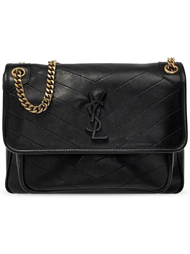 Luxury Saint Laurent Trending 2025 Nikki Medium Leather Shoulder Bag Black