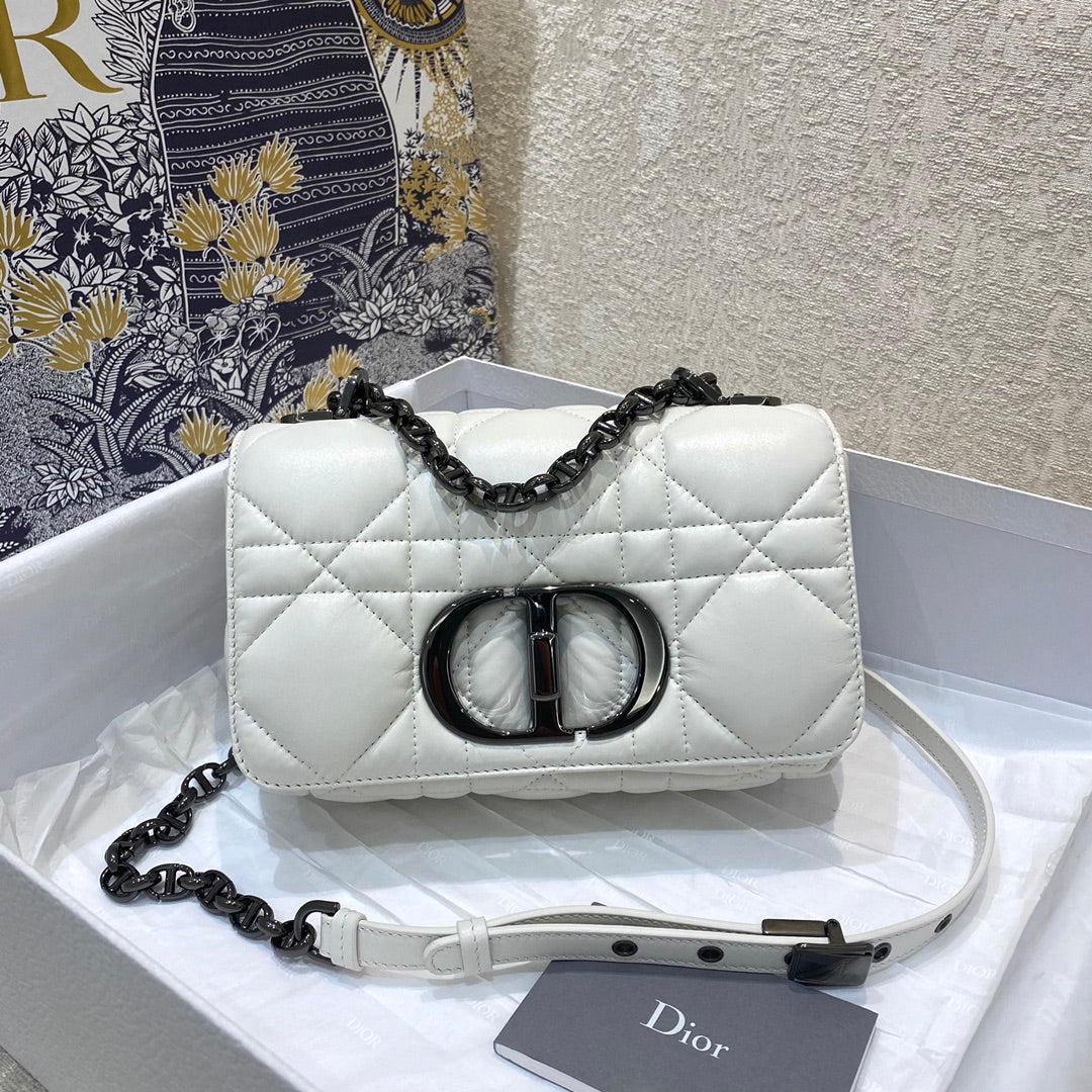 Top Quality Mini Caro Bag Latte Matte Padded Macrocannage, Latte White, For Women Womens Handbags, Crossbody Bags, 20cm CD