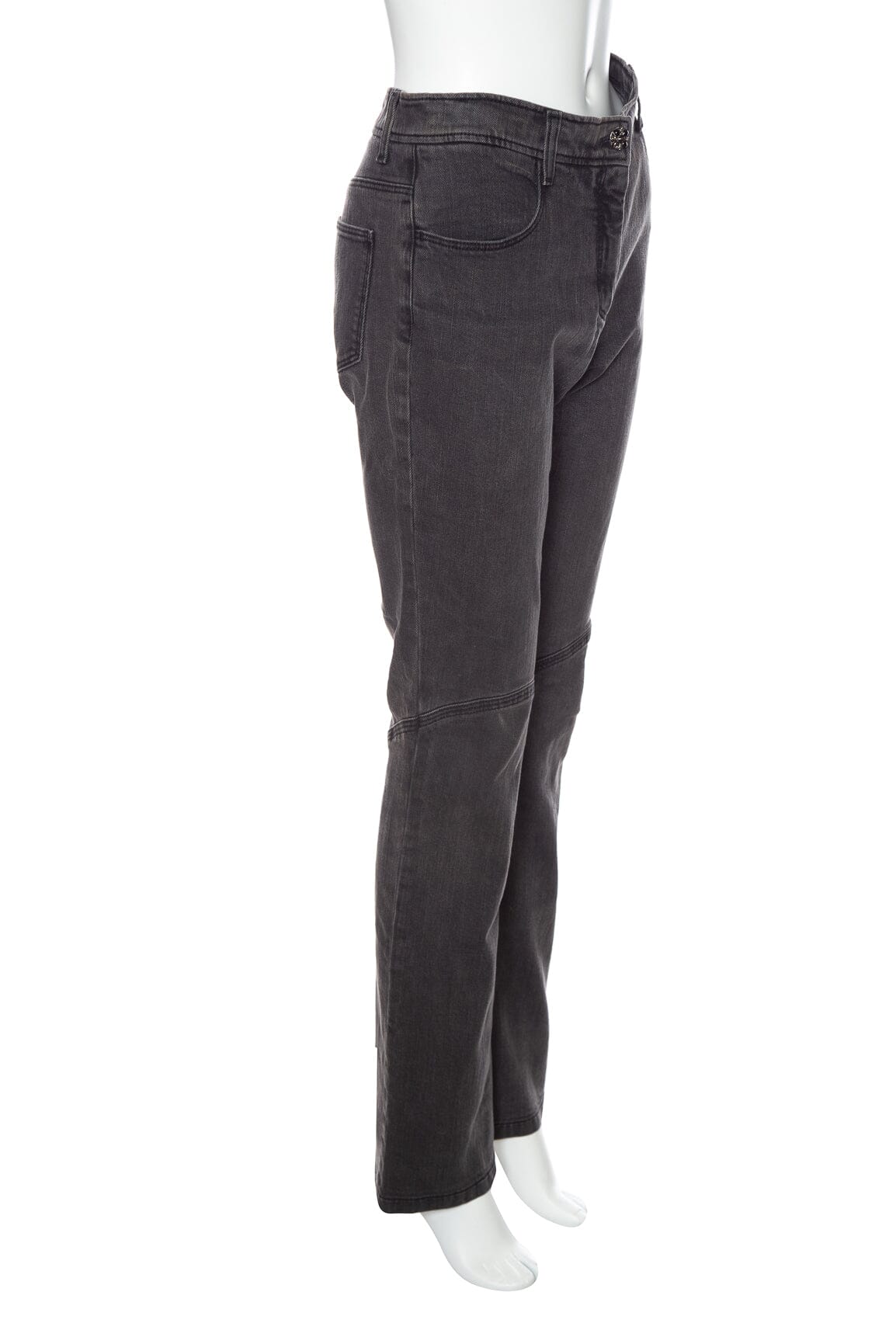 Chanel Grey Straight Leg Jeans SZ 40